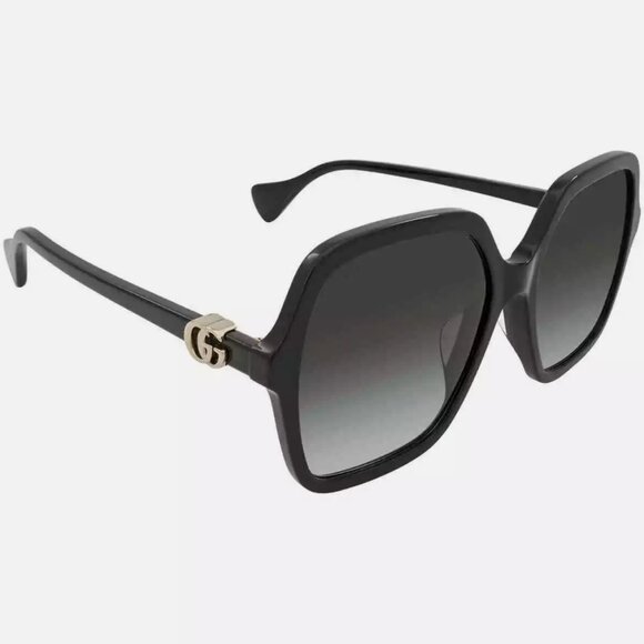 Gucci Grey 56mm Square Ladies Sunglasses